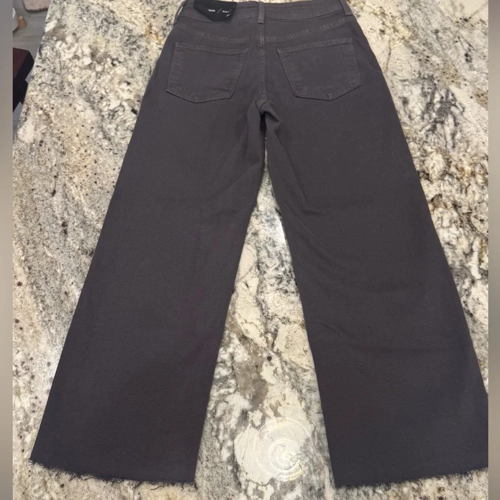 Women's Just Black Denim Gray The Nautical Way High Rise Wide-Leg Raw Hem Sz 25 - Picture 2 of 7